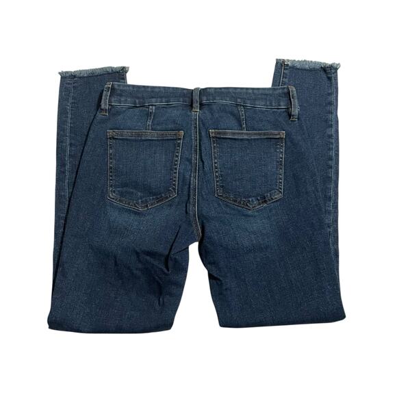 Ann Taylor Womens Jeans Size 4 The Skinny Raw Hem Mid Rise Dark Wash Blue Denim - Picture 5 of 12